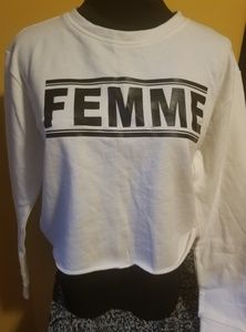 Crop Top Boyfriend sweatshirt sz small Forever 21